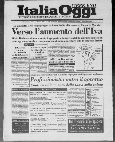 Italia oggi : quotidiano di economia finanza e politica